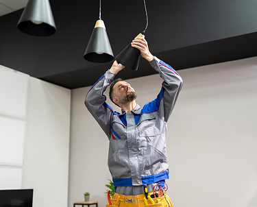 Technician Wiring Modern Ceiling Lamps